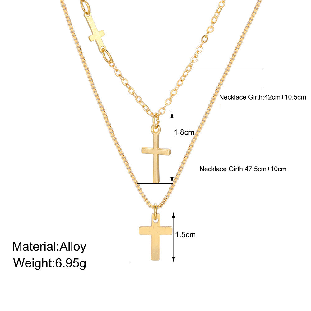 Layered Cross Necklace