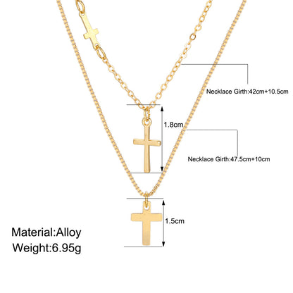 Layered Cross Necklace