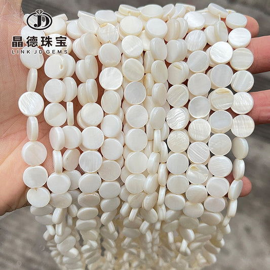 12Mm natural freshwater shell disc loose beads