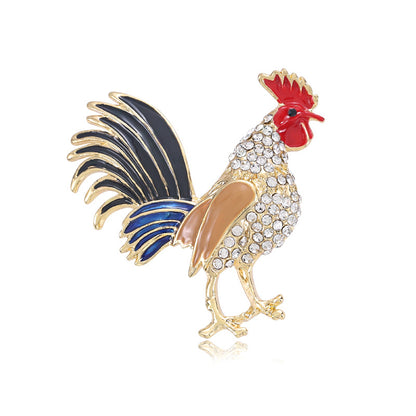 Personalized Painted Cock Brooch