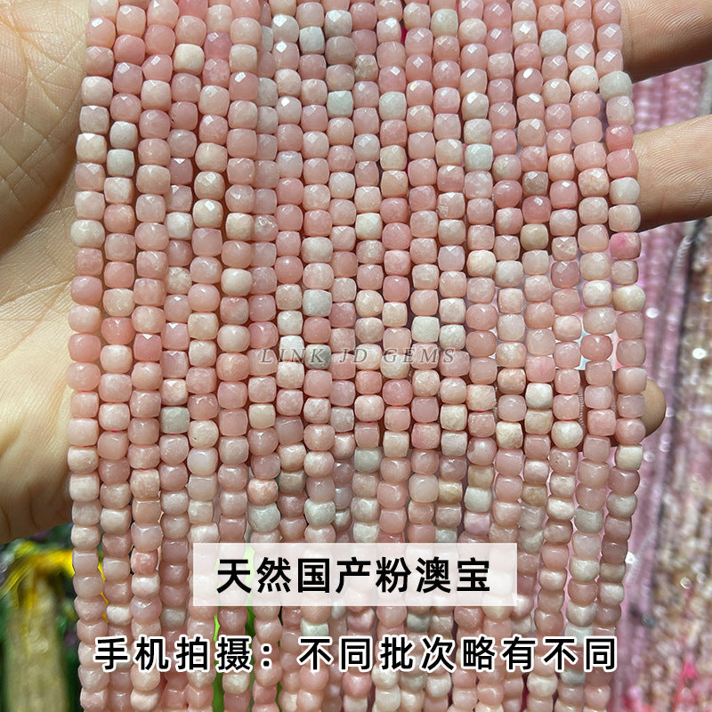 4Mm crystal agate square loose beads