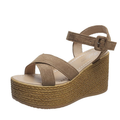 Muffin wedge heel platform sandals