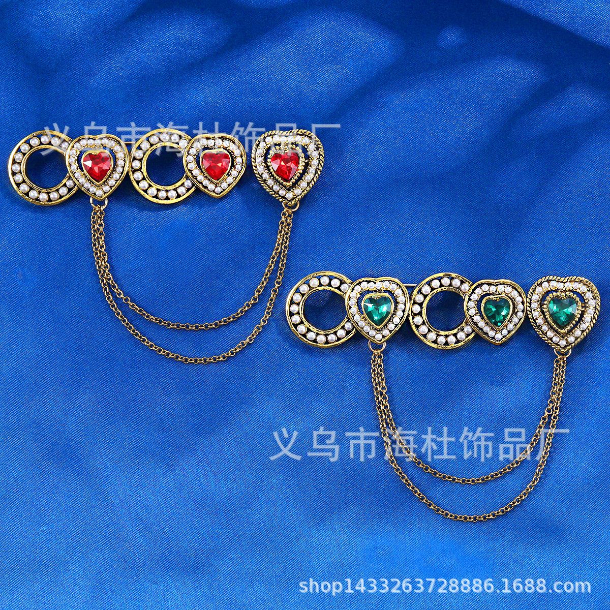 Rhinestone Chain Brooch