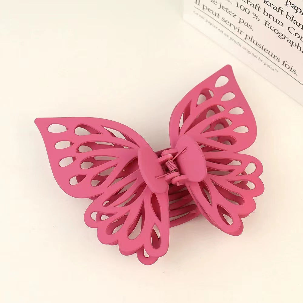 Acetic acid hollow matte butterfly large grab clip