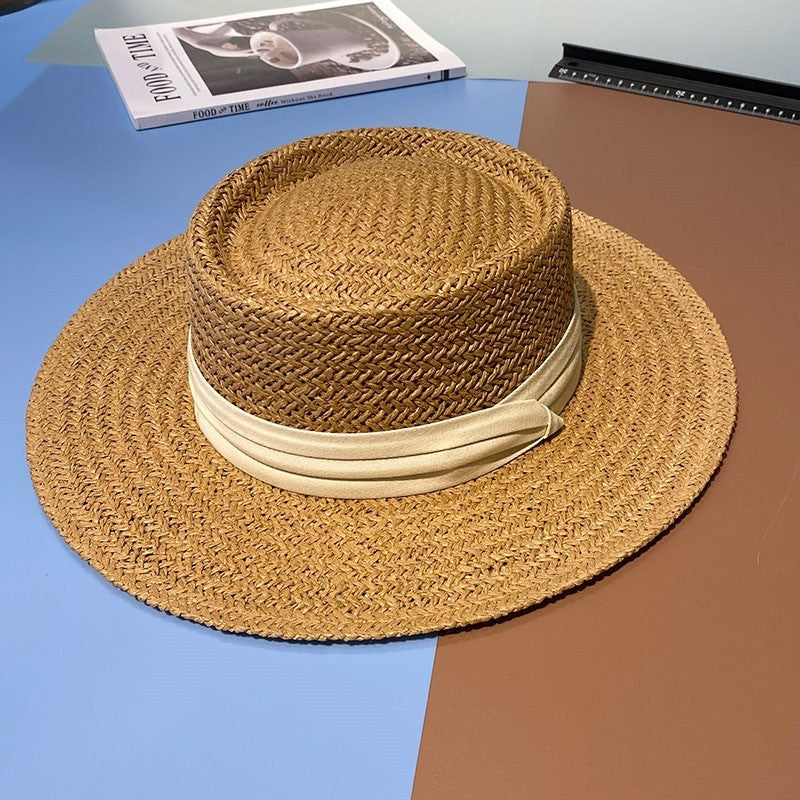 Sombrero de playa para el sol de verano transpirable y tejido a mano 