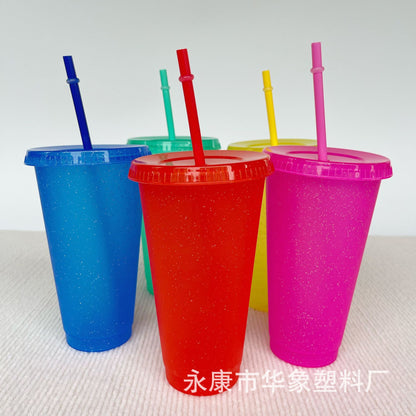 710Ml glitter color-changing cup