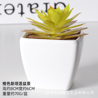 Simulation of succulent plastic bonsai artificial flowers combination