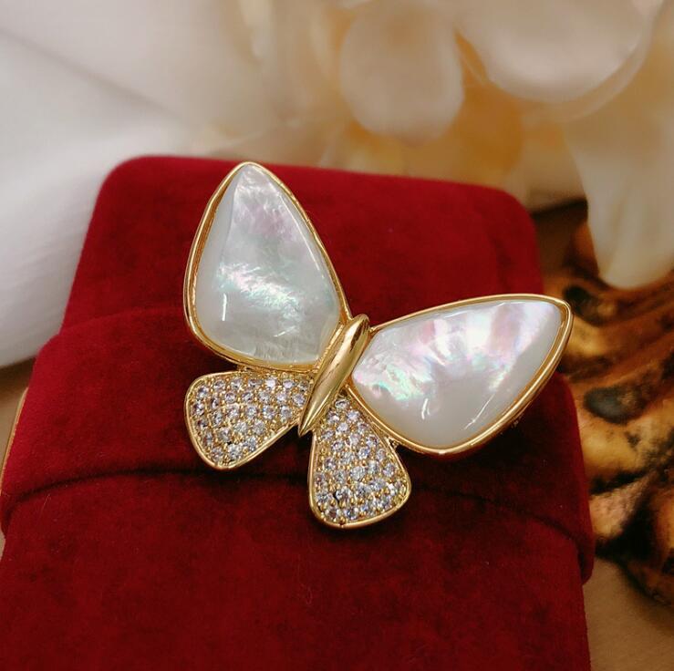 Animal Insect White Fritillary Butterfly Brooch