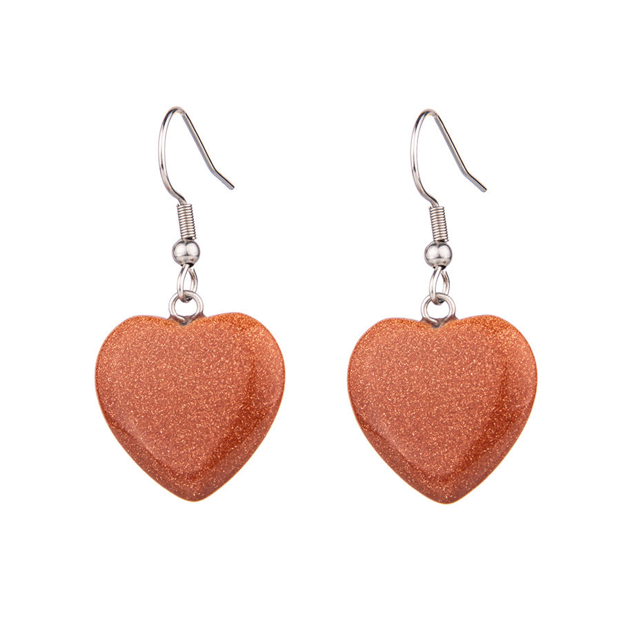 Crystal 20MM heart-shaped stainless steel earrings