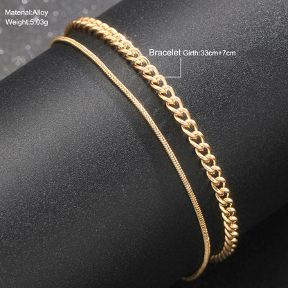 Cuban chain double bracelet