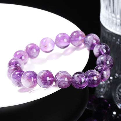 Pulsera de cristal de pelo de conejo morado natural 