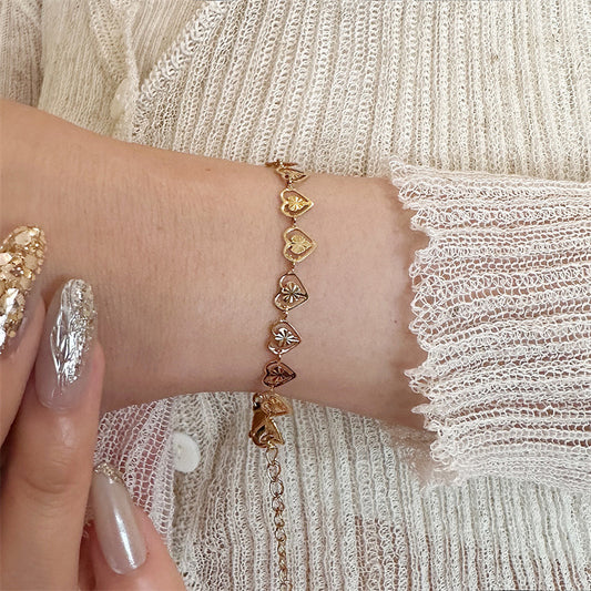 Love hollow gold plated bracelet