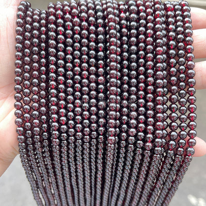 Garnet loose beads burgundy round beads bracelet beads