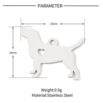 20 pcs/pack, love spotted dog titanium steel pendant.