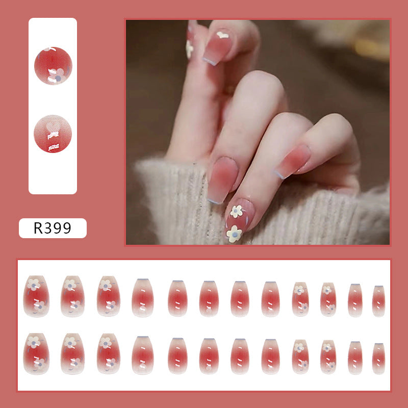 Wearable Blush Short Removable Nail Stickers