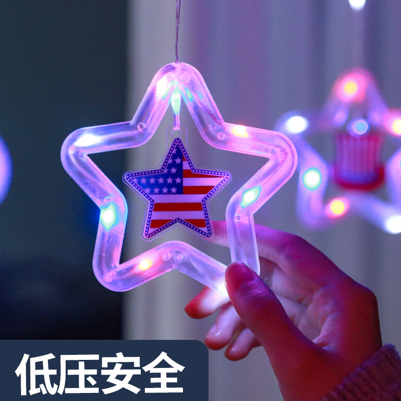 LED string lights USA American flag curtain lights wholesale