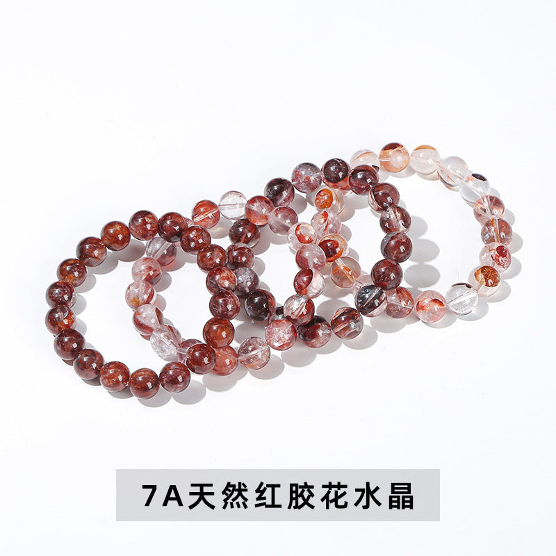 7A natural cow blood red glue flower crystal bracelet