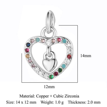 Copper zircon love pendant.