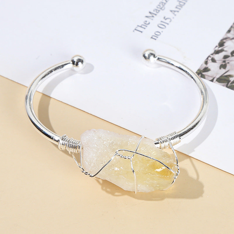 Rough crystal stone bracelet