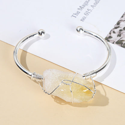 Rough crystal stone bracelet