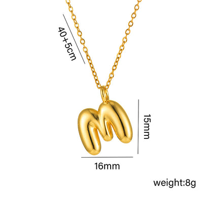 18K Gold Plated Initial Letter Pendant Necklace