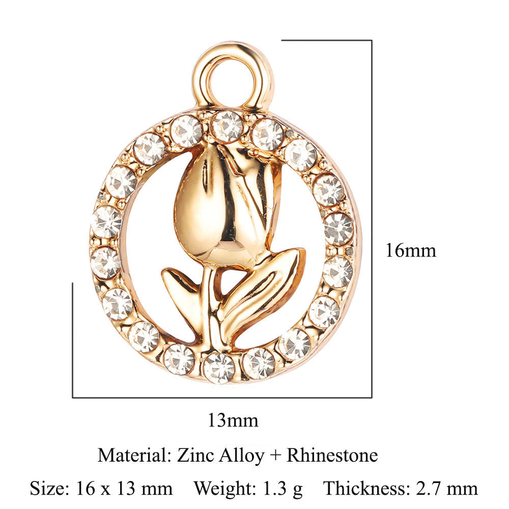 5pcs/pack Crown Maple Leaf Zinc Alloy Pendant