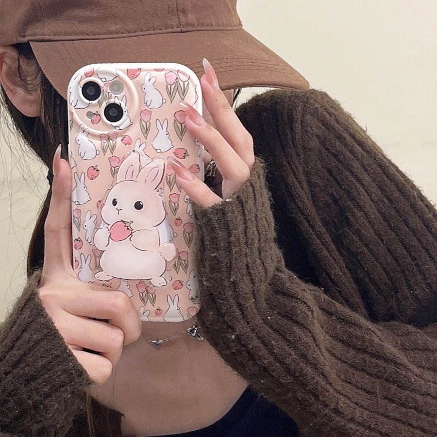 iPhone 14PRO Cushion Tulip Rabbit iPhone 8P/XR Stand Case