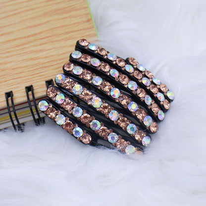 Shiny rhinestone shrink headband