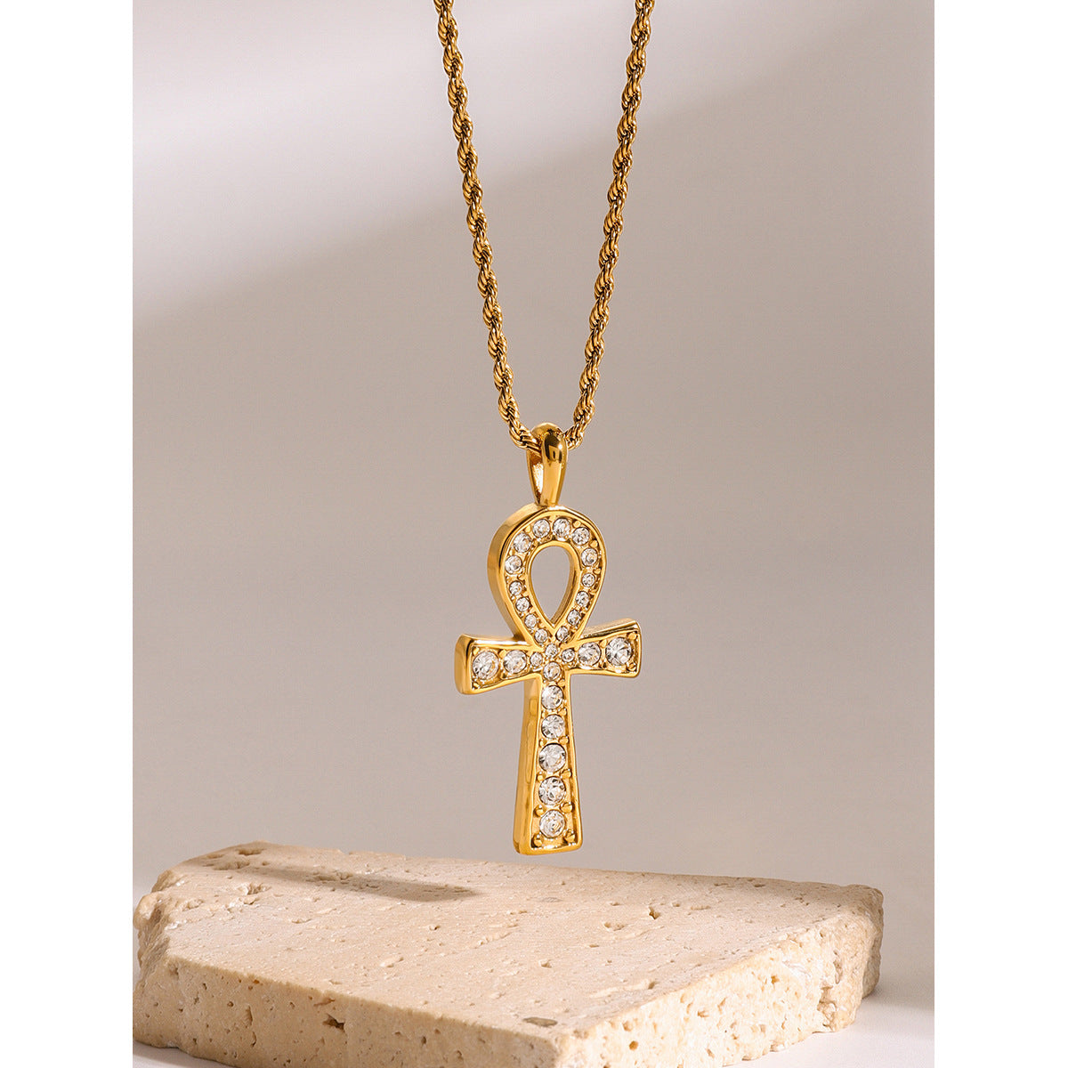 Rhinestone Cross Pendant Necklace