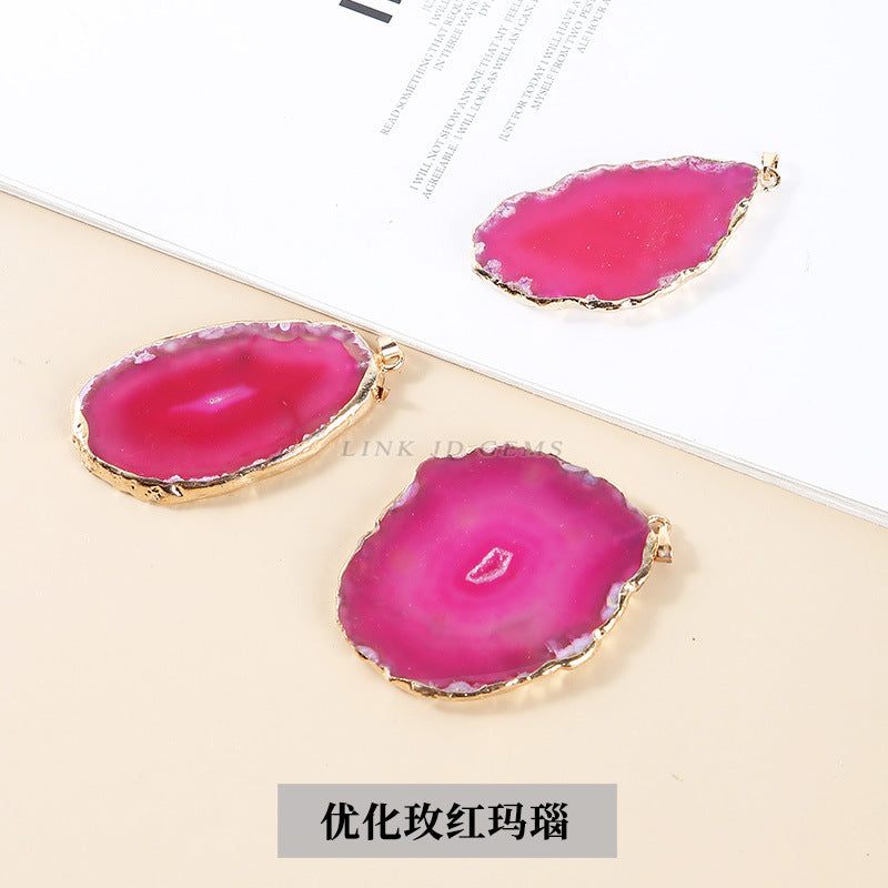 Agate slice pendant Phnom Penh rough stone slice wind chime pendant