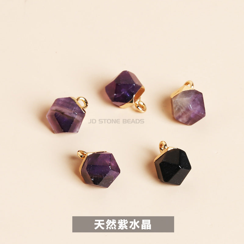 8Mm Natural Amethyst Rhombus Pendant