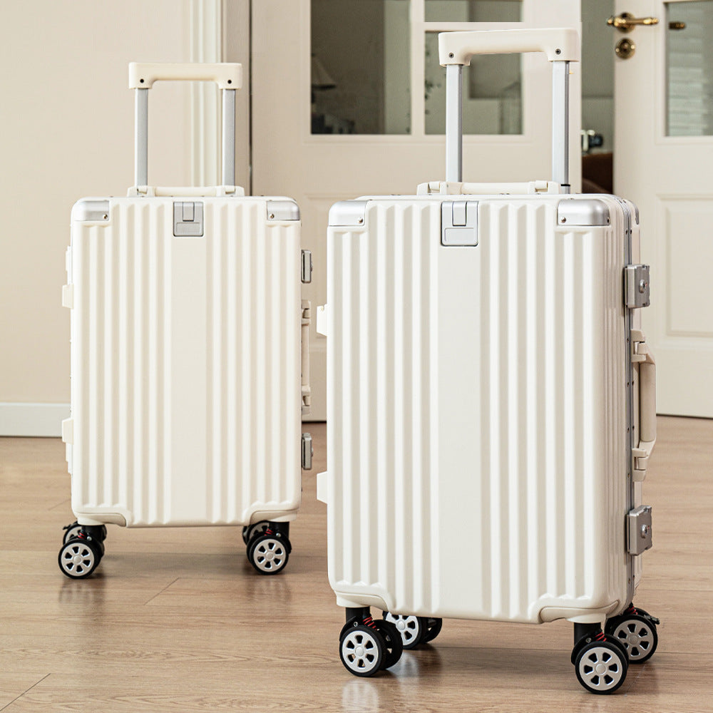 Aluminum frame suitcase 24 inch multi-function password trolley case