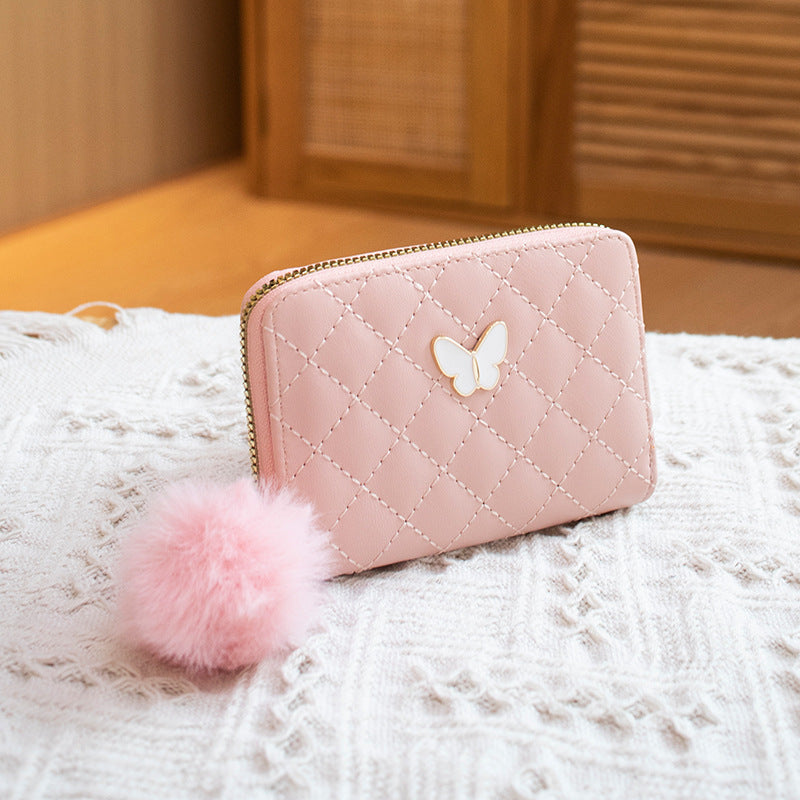 Butterfly embroidered small wallet