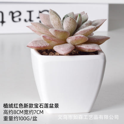 Simulation of succulent plastic bonsai artificial flowers combination