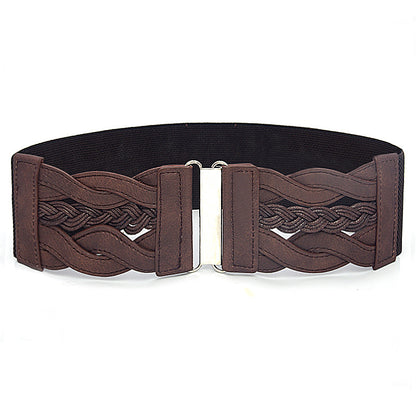 Wide belt with waist seal, black.