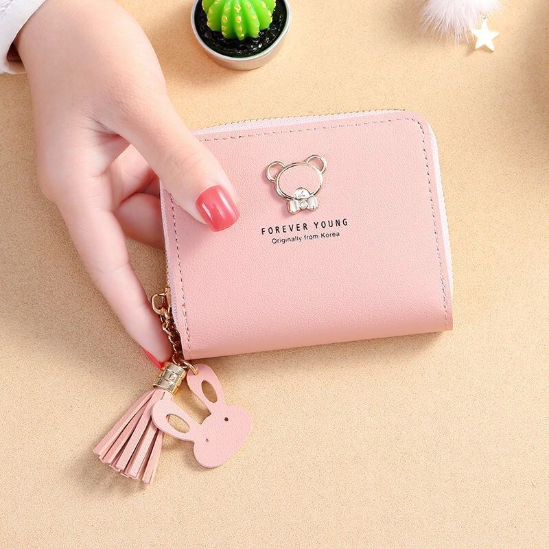 Wallet female short cute bear