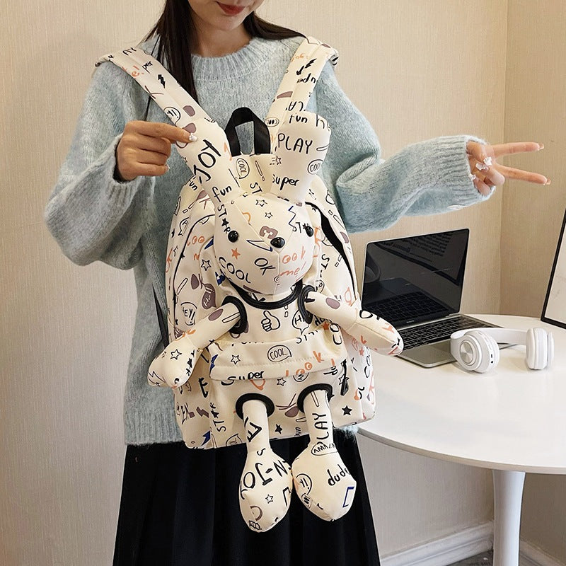 Personalized cute rabbit doll new backpack