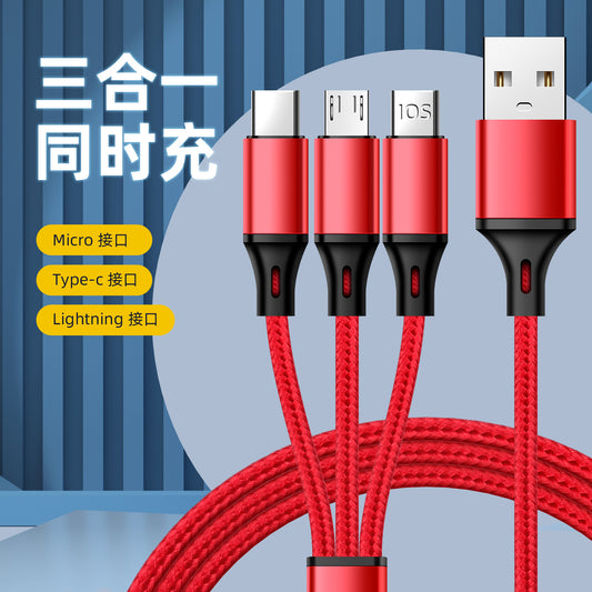 3-in-1 Fast Charging Cable Apple Android Huawei Xiaomi Car Charger