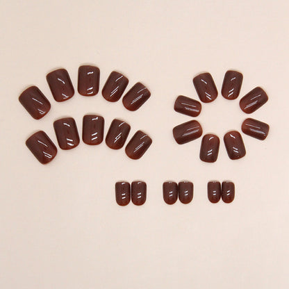 Red-Brown Fall/Winter Wearable Fake Nails