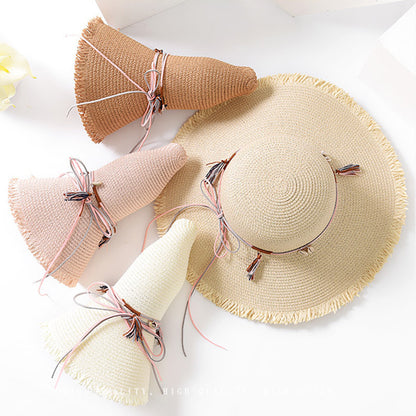 Wide Brim Fringe Straw Hat Women Beach Wide Brim Summer Sun Fashion