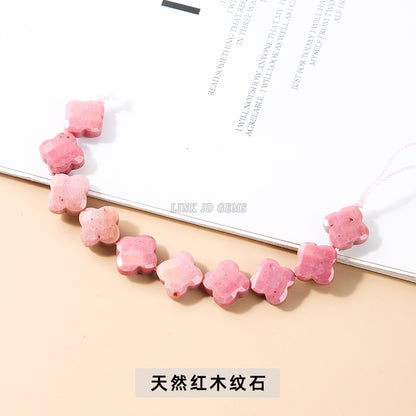 12 * 5Mm Dongling jade cut four-leaf clover-shaped loose beads