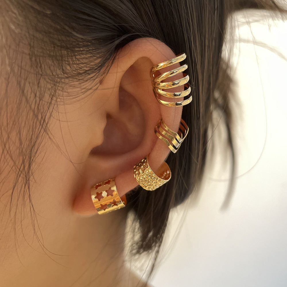 Non-pierced ear bone clip five-piece set