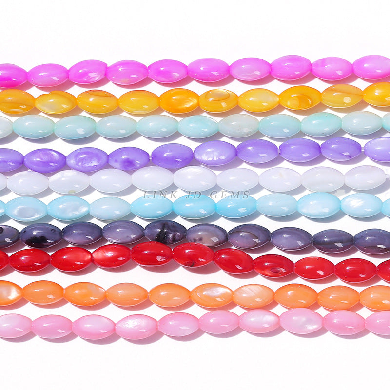 4 * 7Mm optimized multi-color natural shell rice beads loose beads