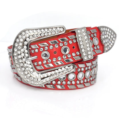 Belt rivet rhinestone inlay