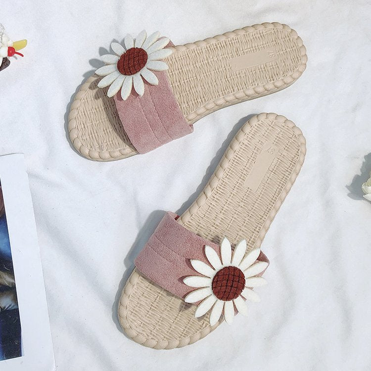 Sunflower flat slippers