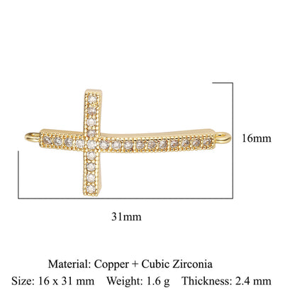 Eyes Angel Cross Copper Zircon Pendant