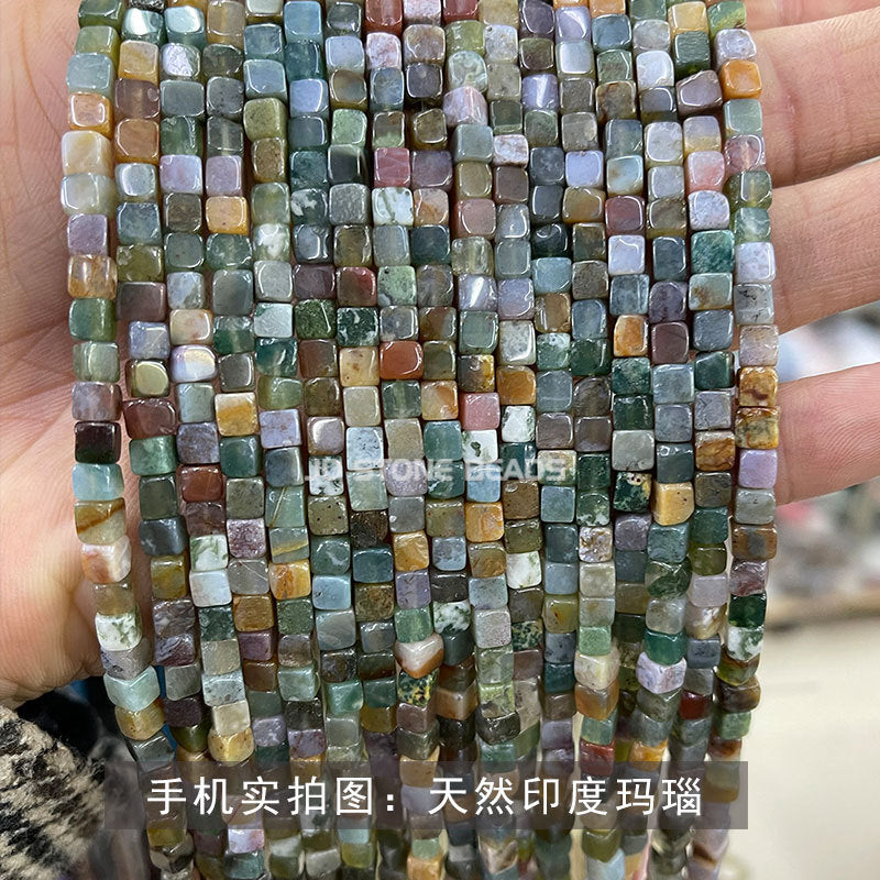 4 * 4Mm crystal agate square loose beads