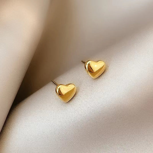 Golden love stud earrings