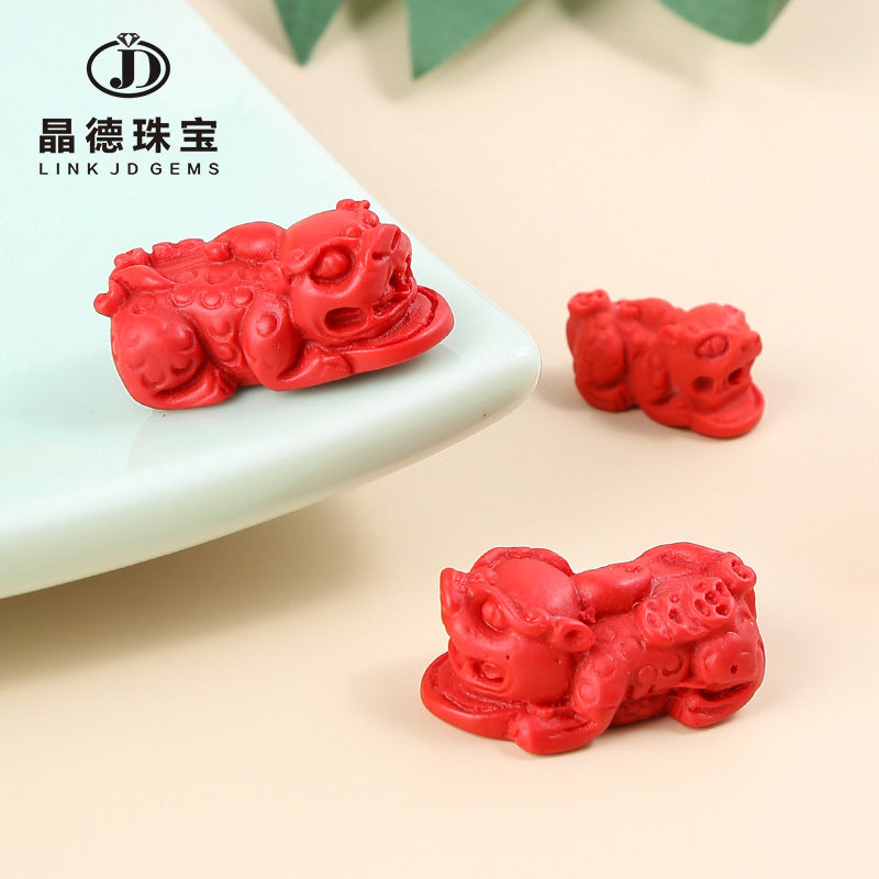 Cinnabar Pixiu loose beads