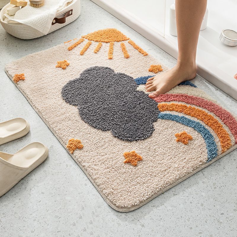 Cartoon Anti-Slip Mat, Absorbent Faux Wool Rug